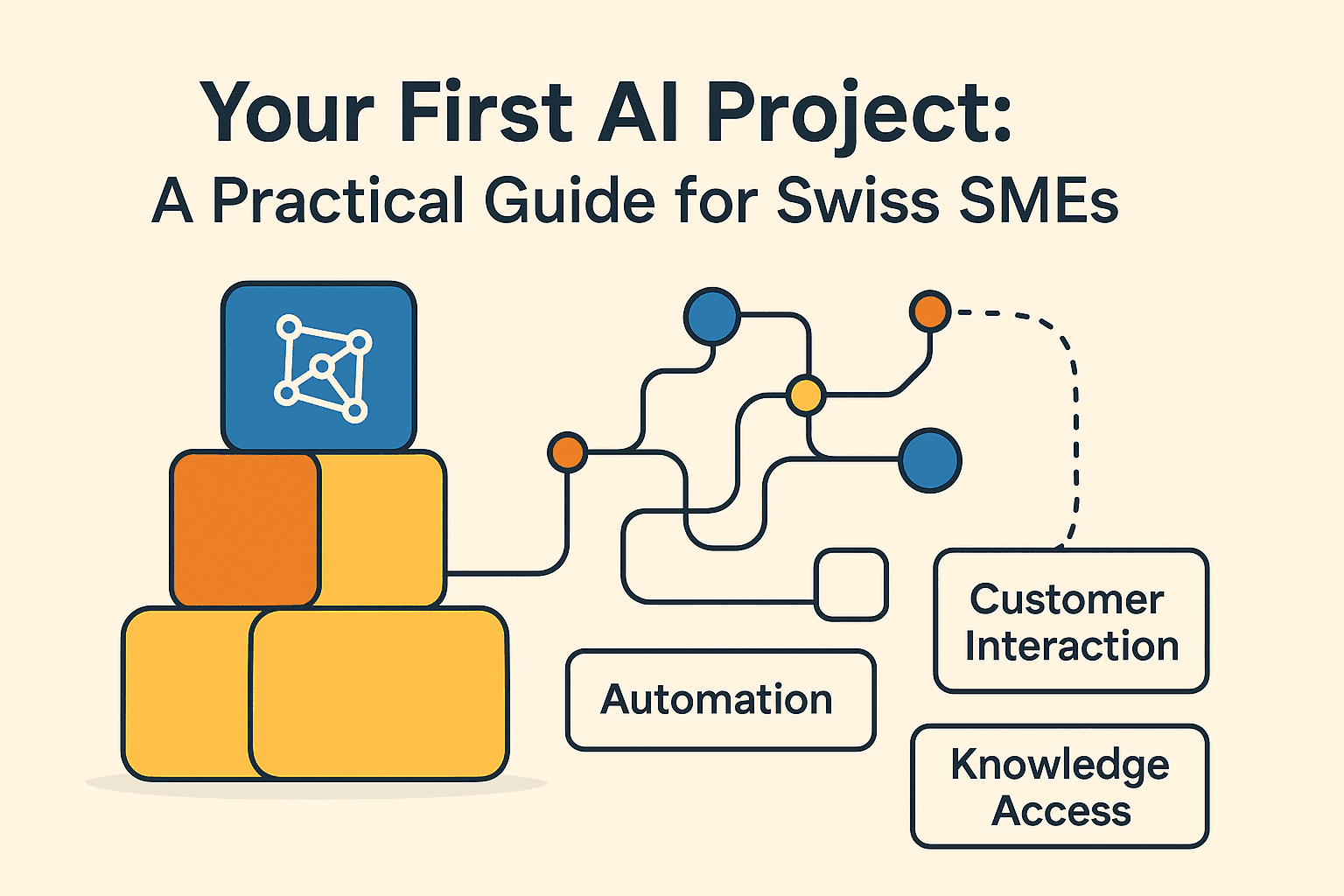 Abstract image representing building blocks and digital connections for AI strategy