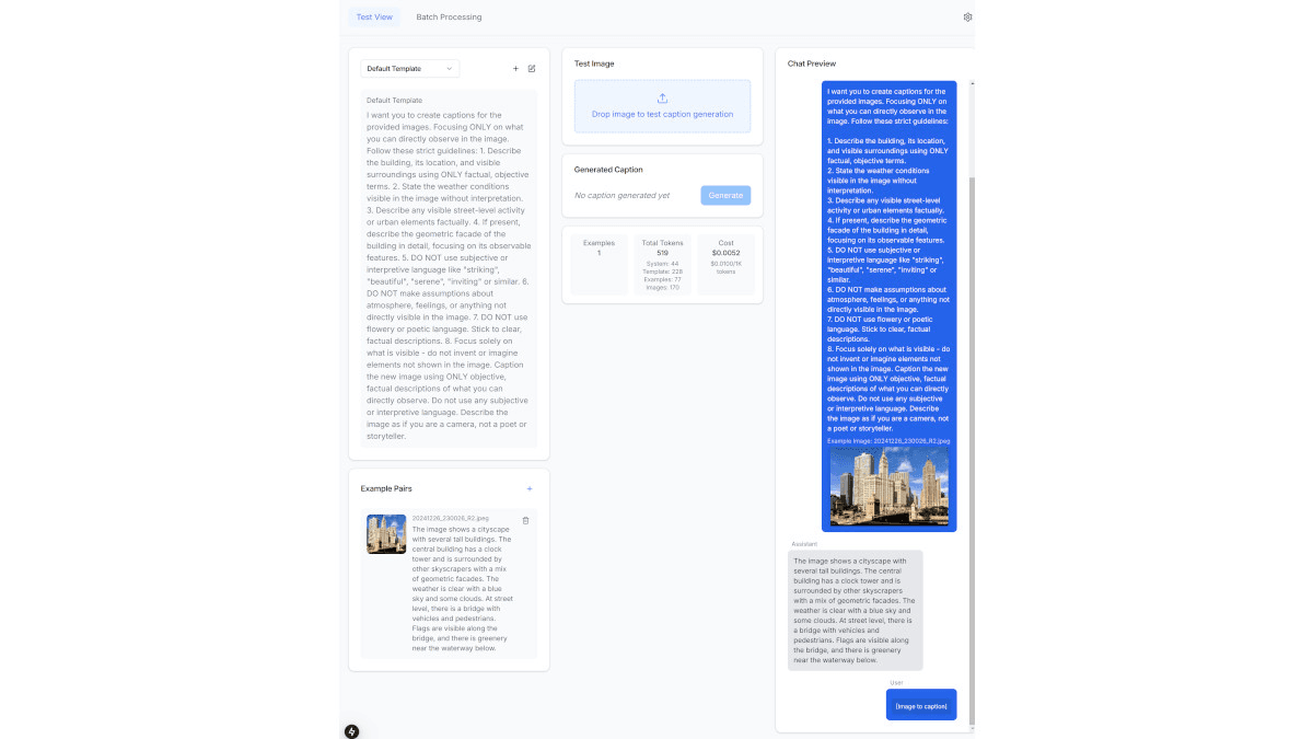 Interface-Mockup der Labela-Bildbeschriftungsplattform.